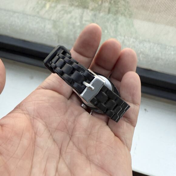 Vintage Timex Ladies Watch Rally Manual Wind Mechanical 25mm RUNNING Black White - Picture 5 of 8